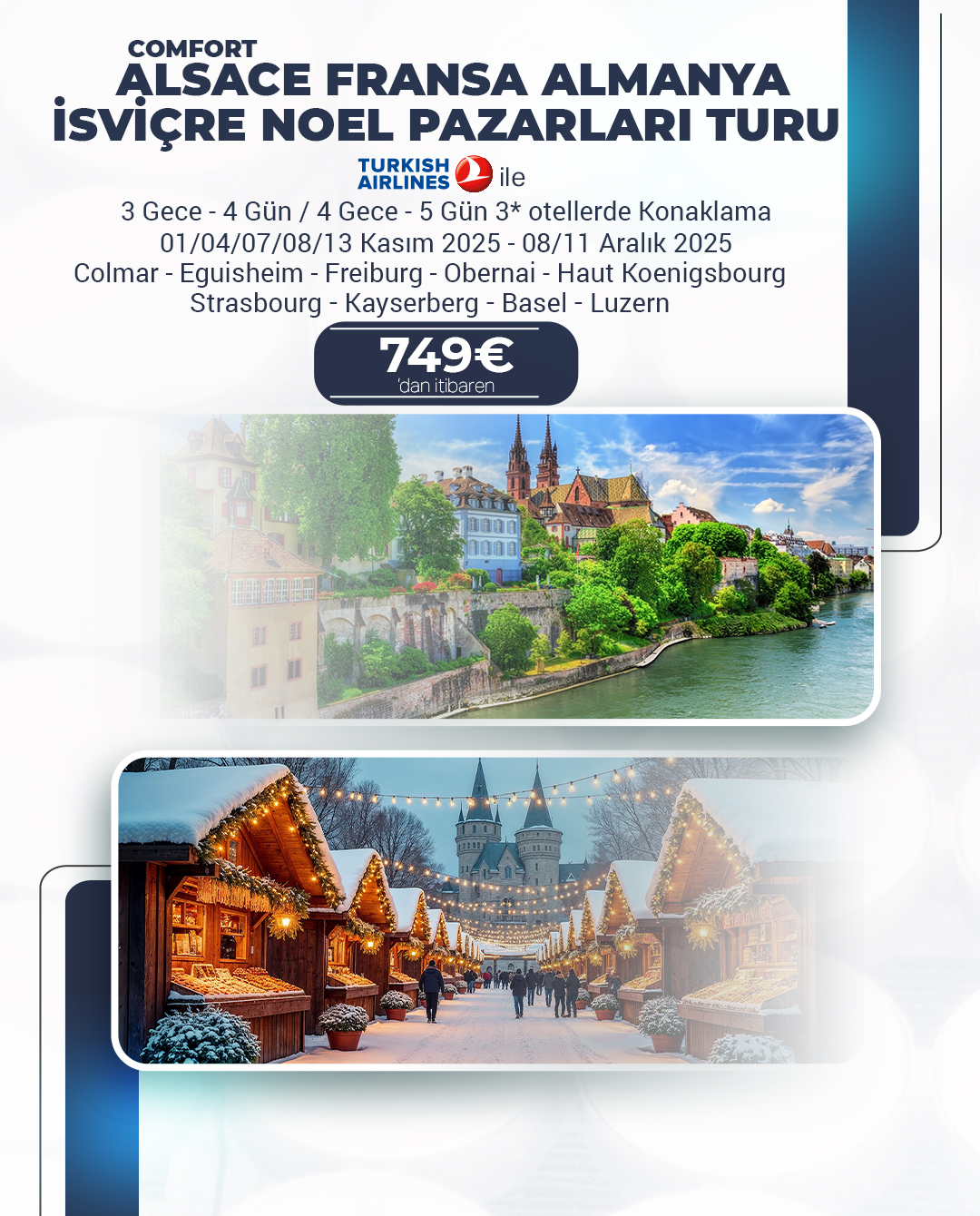 3 Ülke Noel Pazarları Turları